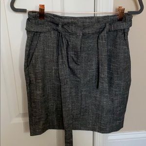 Loft Grey tweed tie waist pencil skirt